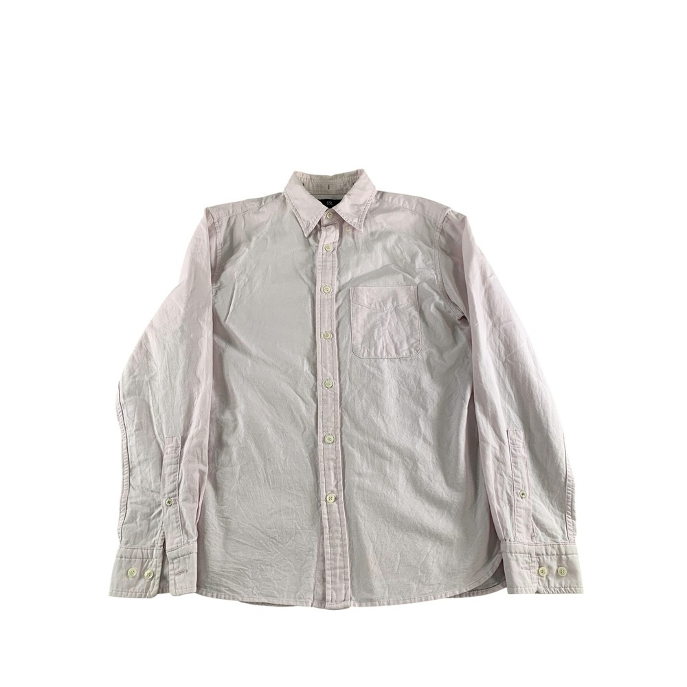 BR Shirt Mens Small Pink Long Sleeve Button Down Standard Fit Solid Casual Red